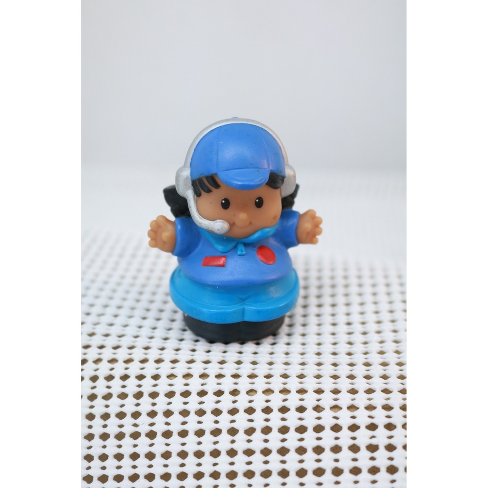Fisher Price Little People Toy Unisex Blue Pilot Figure Headset 07/07HZ Vintage